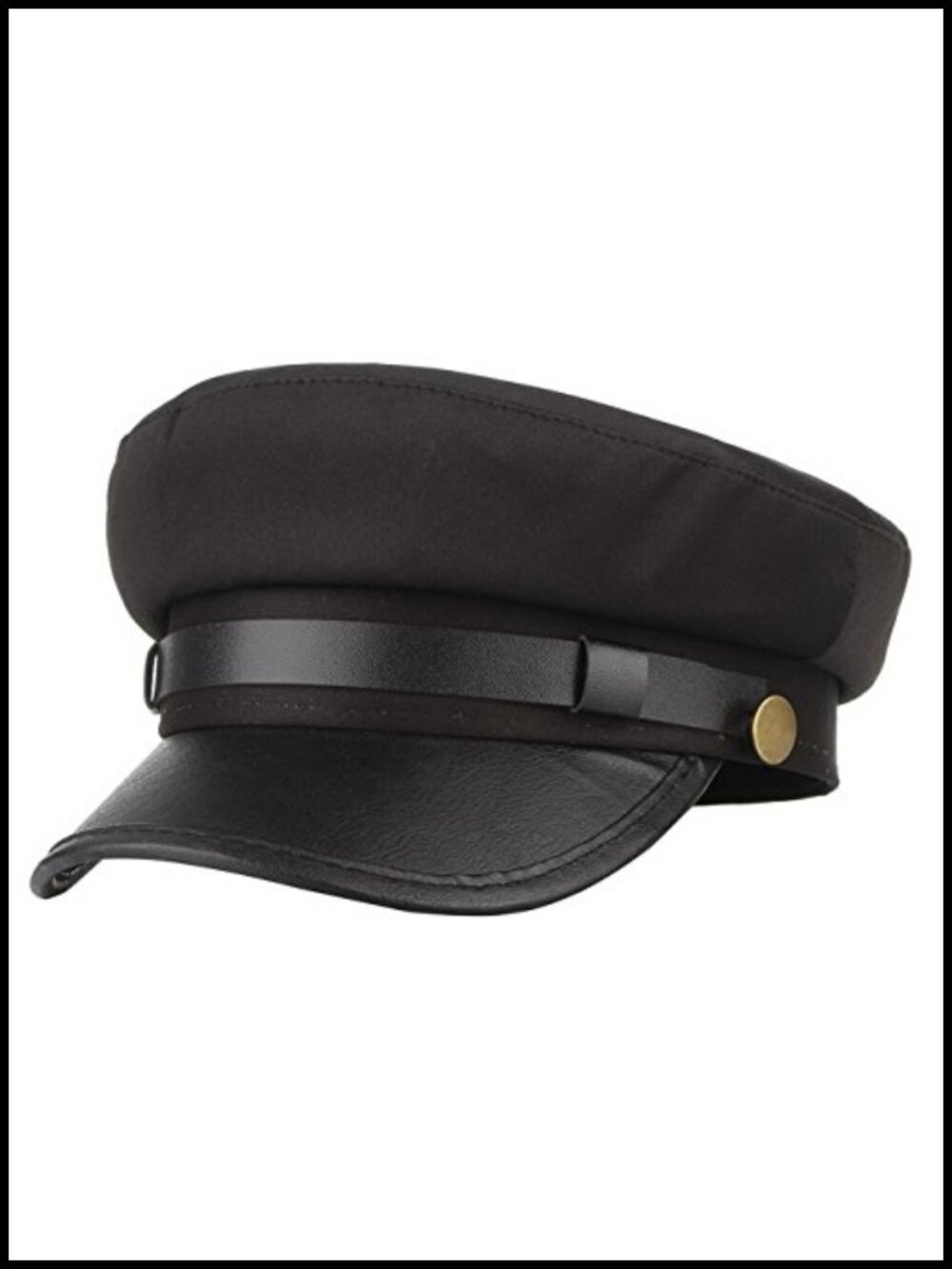 Cotton PU Leather Newsboy Cap Fisherman Hat Cabbie Visor
